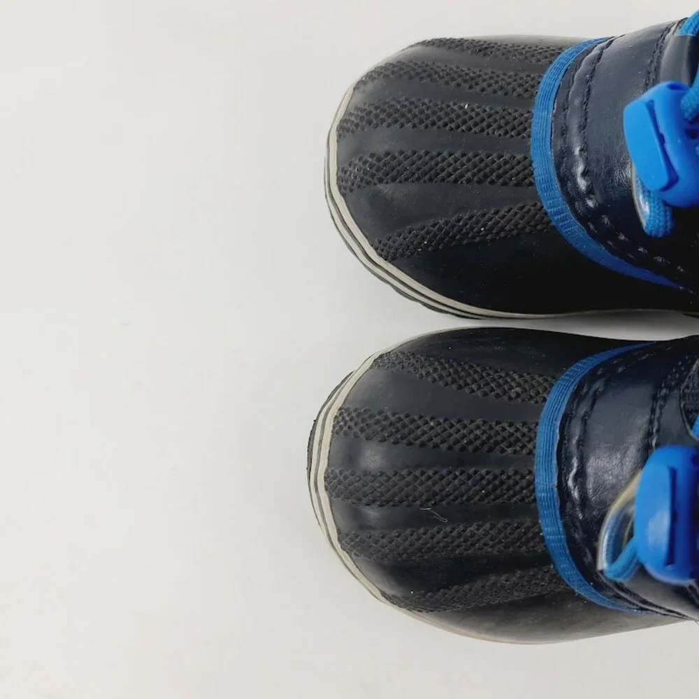 Sorel Boy's Blue Black Yoot Mac NC1962-465 Fur Ankle Winter Snow Boots Size 9‎